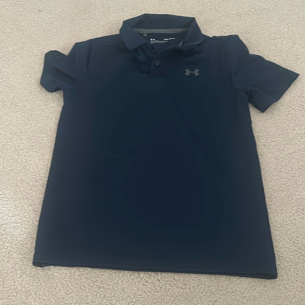 Navy Under armor golf shirt boys